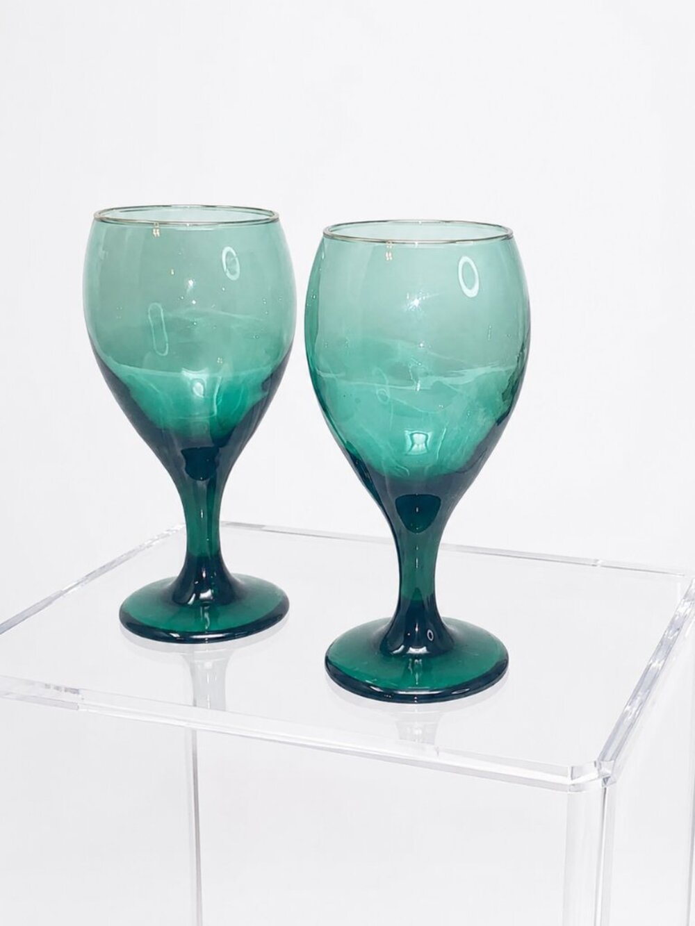 Libbey Green Wine Glasses